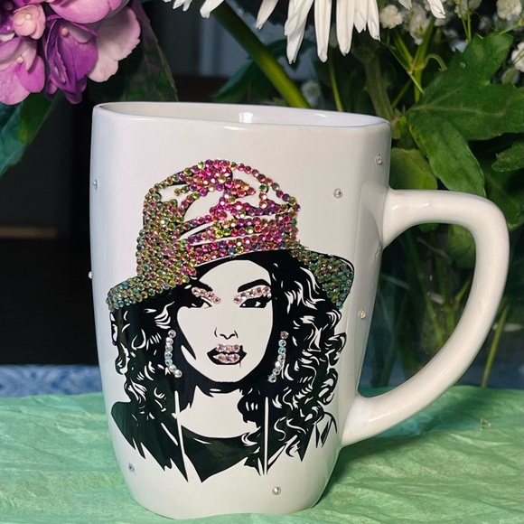 Coffee tea bling rhinestone mug handcrafted New - Picture 5 of 5